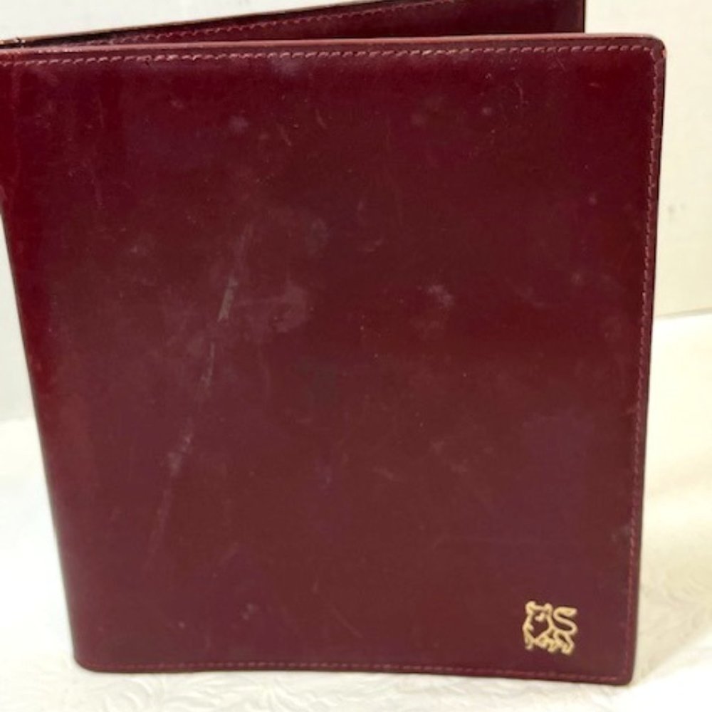 Warden-Brooks, Ltd Leather Burgundy Note Pad Small Book Cover Binder 6.5"x7"